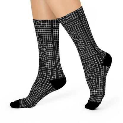 Amstel Grid Black Cushioned Crew Socks