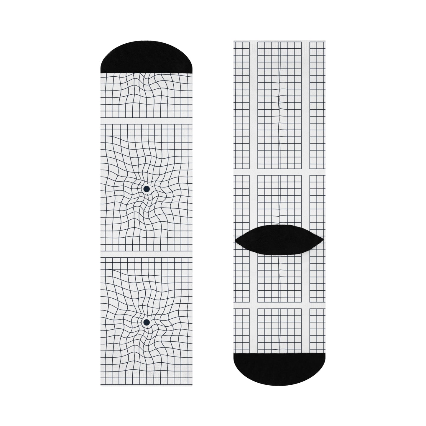Amstel Grid White Cushioned Crew Socks