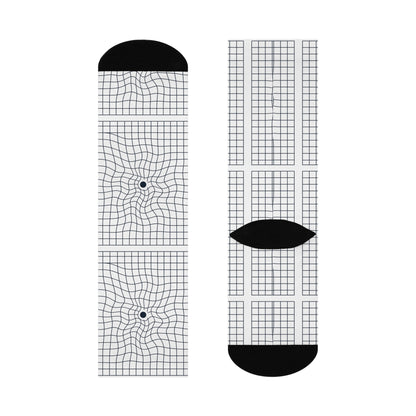 Amstel Grid White Cushioned Crew Socks