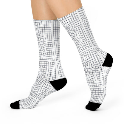Amstel Grid White Cushioned Crew Socks