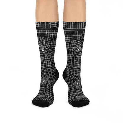 Amstel Grid Black Cushioned Crew Socks