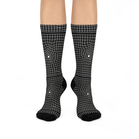 Amstel Grid Black Cushioned Crew Socks