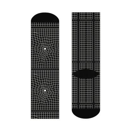 Amstel Grid Black Cushioned Crew Socks